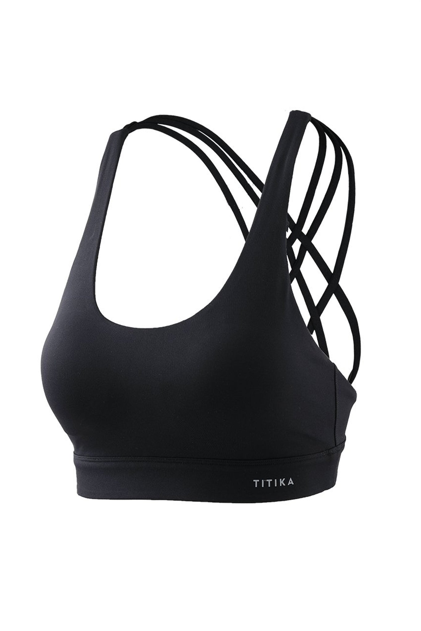 Cross Back Yoga Bra - Black